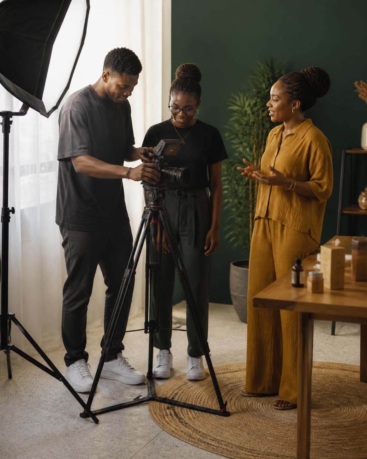 Kenyan content team filming a campaign